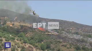 בזמן שידור חי -מטוס כיבוי מתרסק ביוון במהלך הנסיונות להשתלט...