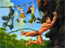 רקעים Tarzan hanging with friends
