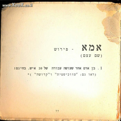 תמונת פירוש המילה אמא ?