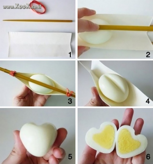 תמונת דרך מקורית ליצור ביצה בצורת לב