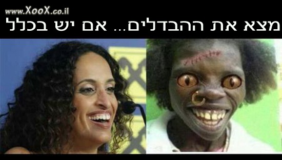 תמונת אחינועם ניני מצא את ההבדלים