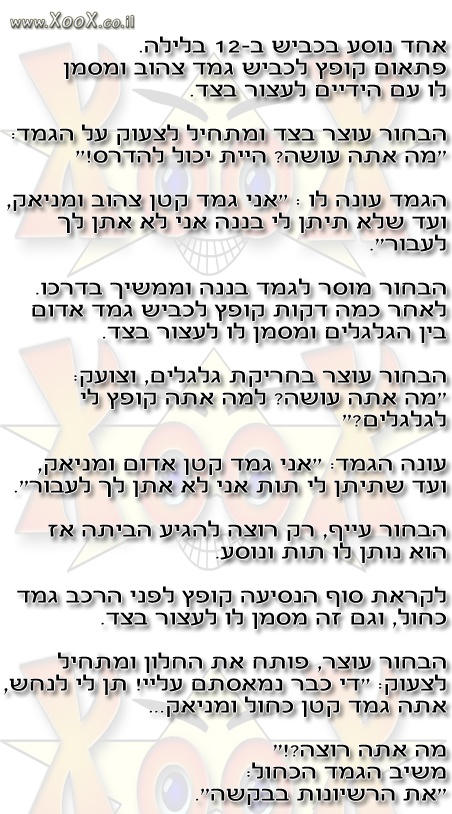 גמד קופץ אל הכביש