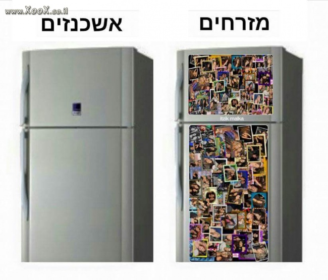 תמונת מקרר של אשכנזים ומזרחים